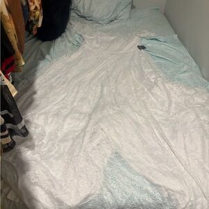 White Lace Wedding Dress with Floral Pattern